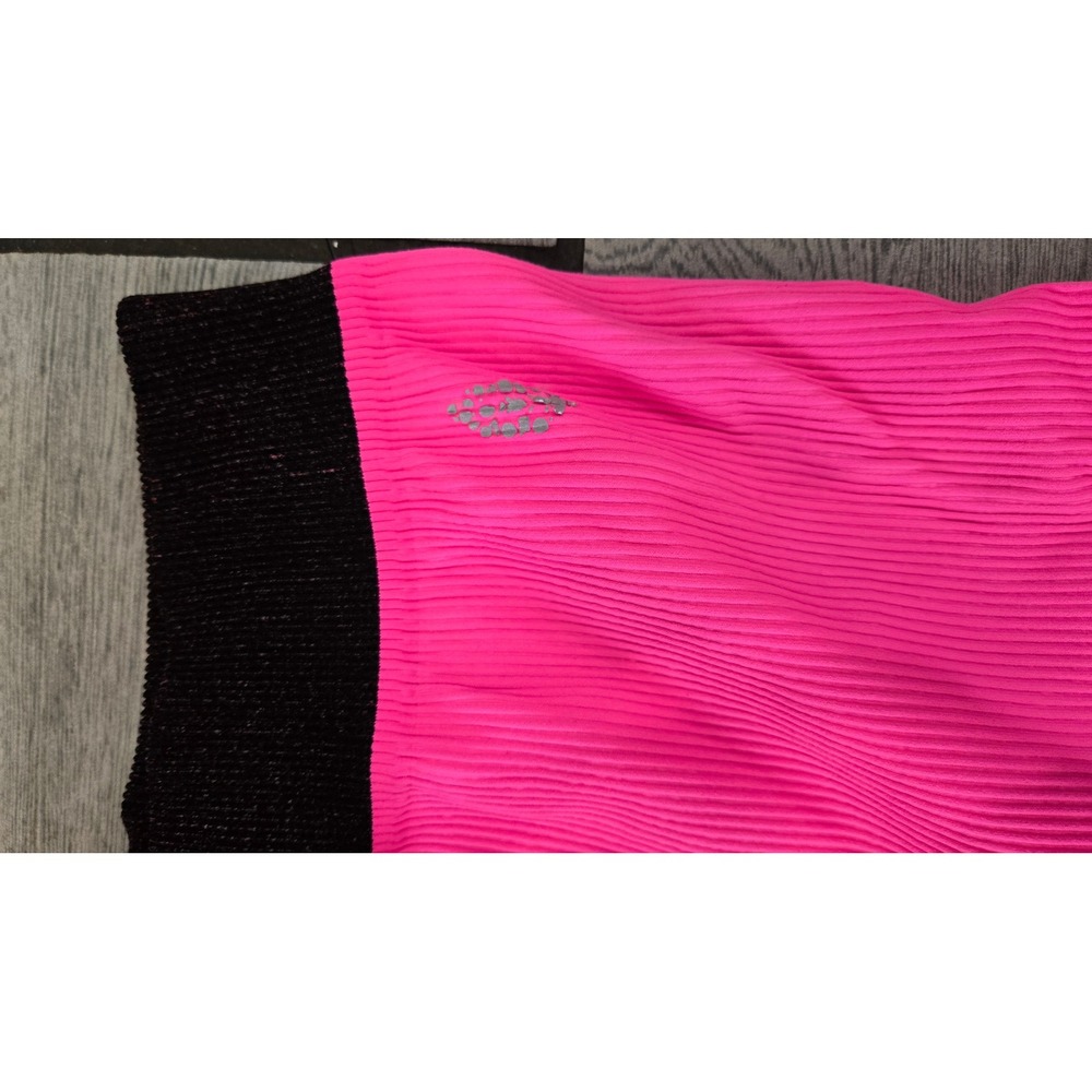 Free People Movement Good Karma Ribbed Shorts Neon Pink Black Sparkle M/L - Picture 2 of 4